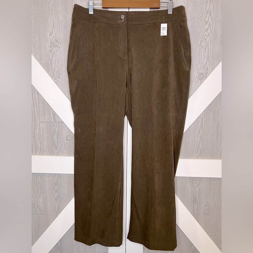 Coldwater Creek Olive Brown Wide-Leg Trousers
